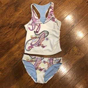 Athleta Paisley Twist Racerback Tankini Swim Suit